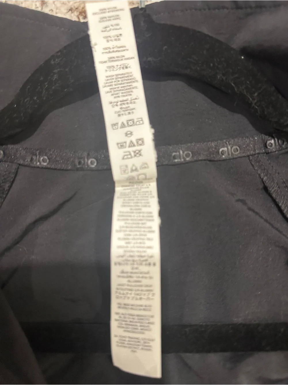 ALO Yoga Cropped 1/4 Zip Alumni Pullover Size Large Black NWOT